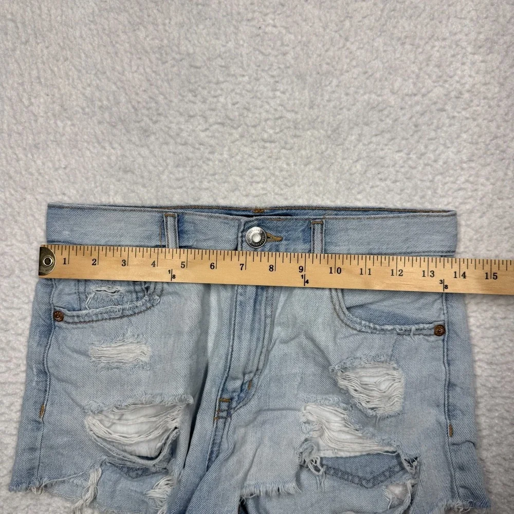 Aeropostale Shorts Blue Denim Vintage High Rise Shorty Distressed‎ Size 2